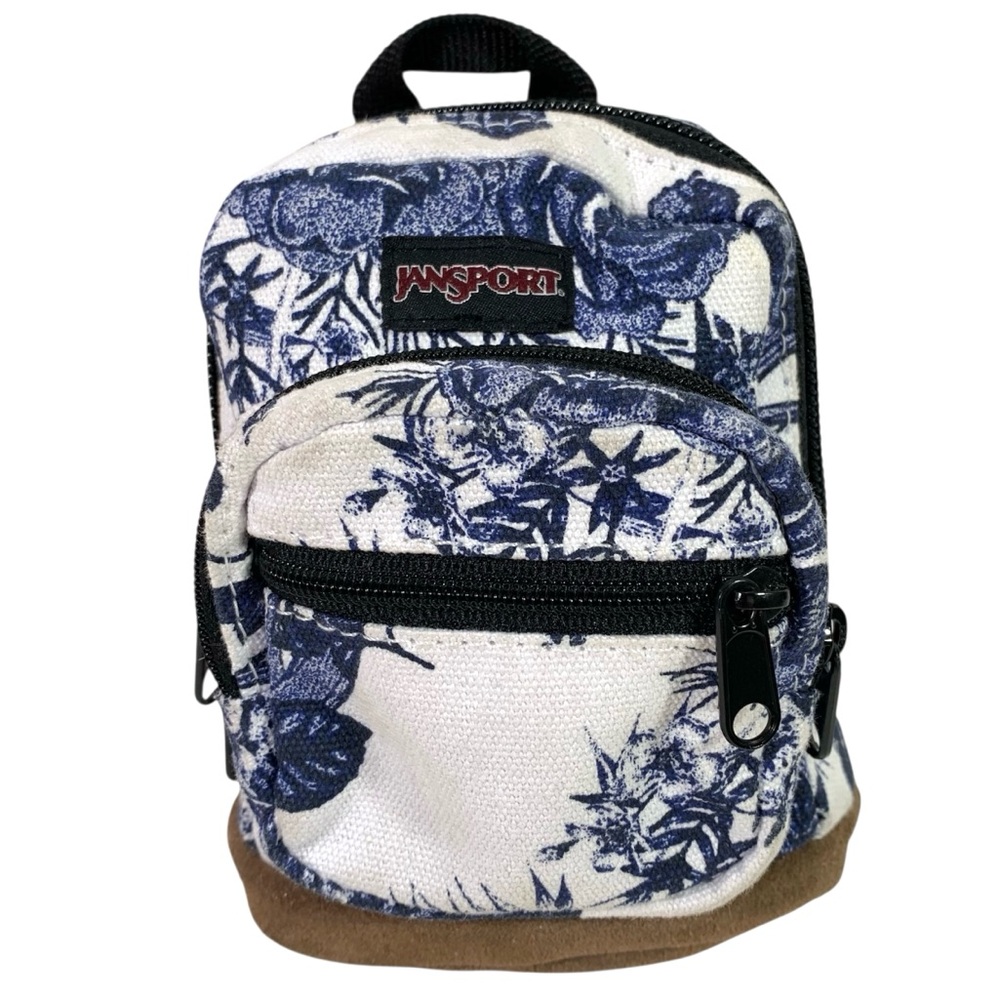 Vintage 90s Jansport Right Pouch Mini Backpack Coin Purse Floral Bag Charm